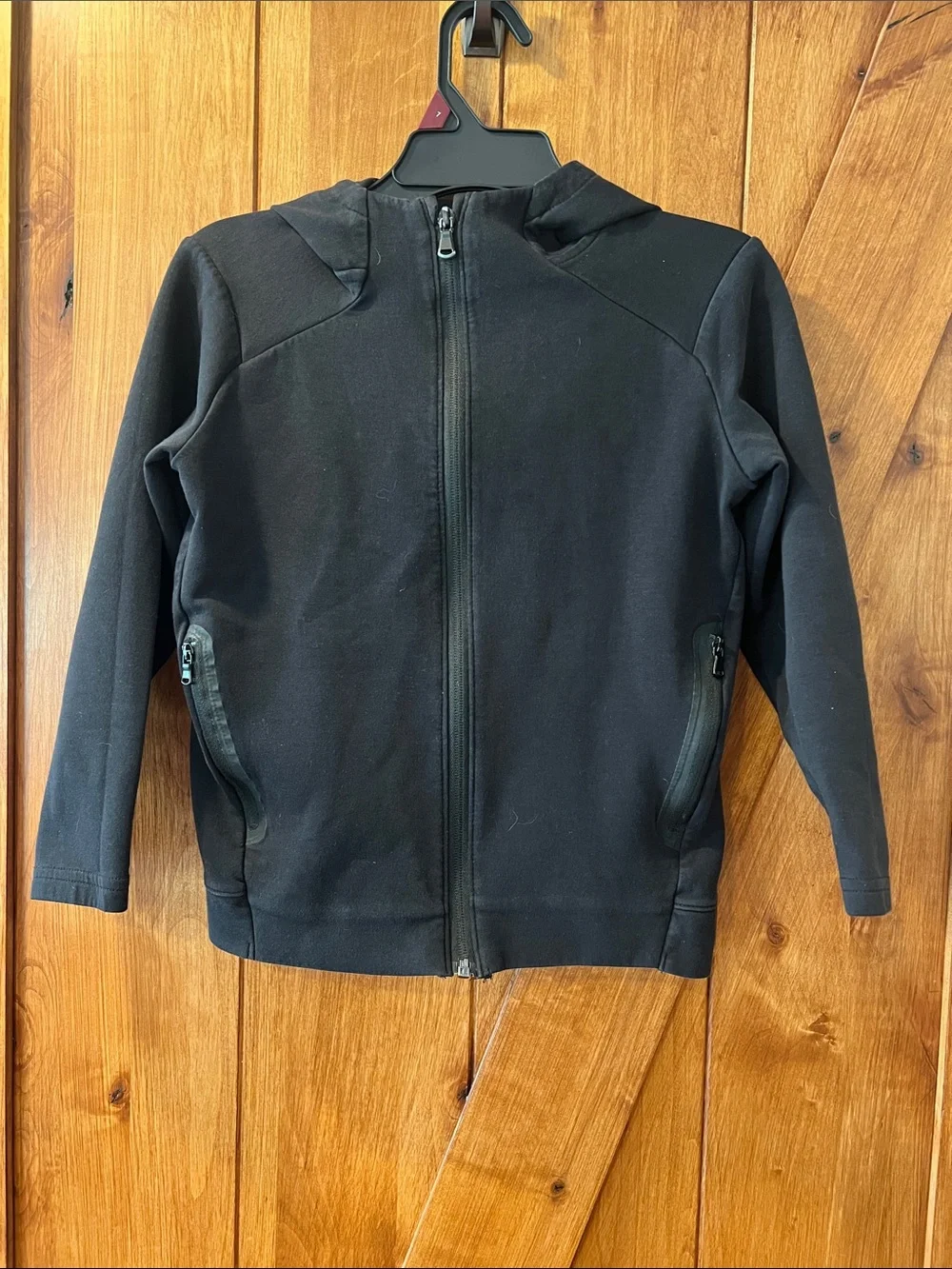 Old Navy Black Zip-Up Hooded Sweatshirt